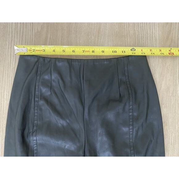 Free People We The Free Real Deal Slit Leather Flare Leg Pants 28 Black Retro - Picture 13 of 16